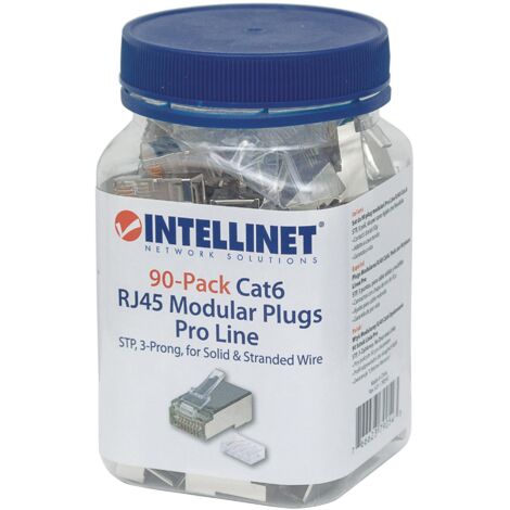 Intellinet Confezione 90 plug Modulari Pro Line RJ45 Cat.6 (1/4)