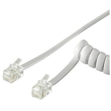 Intellinet Cavo telefonico spiralato 2mt RJ10 4P4C Bianco (1/4)