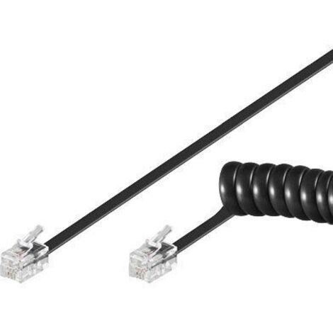 Intellinet Cavo telefonico spiralato 4mt RJ10 4P4C Nero (1/3)