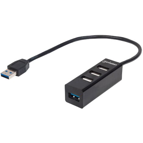 Manhattan Hub USB 3.0/2.0 Combo 4 porte Nero (1/5)
