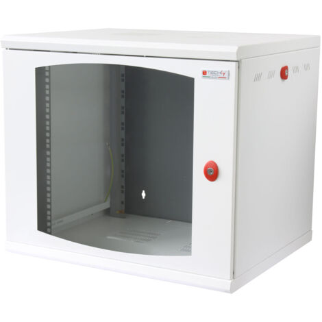 Armadio Rack Professionale Techly a Muro 19'' con 16 Unità, Sezione Unica, Profondità 500mm, Colore Bianco (1/5)