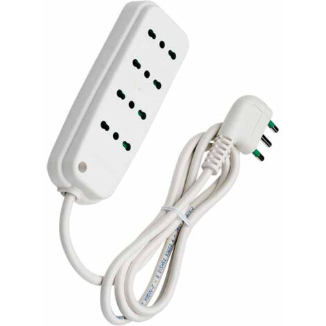 Fme Multipresa 4 Posti con Spina Italiana Angolata Bianco (1/2)