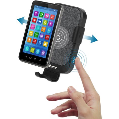Caricatore Wireless Rapido da Auto Manhattan 10W Doppio Aggancio, Sensore Touch, Nero/Grigio (1/5)