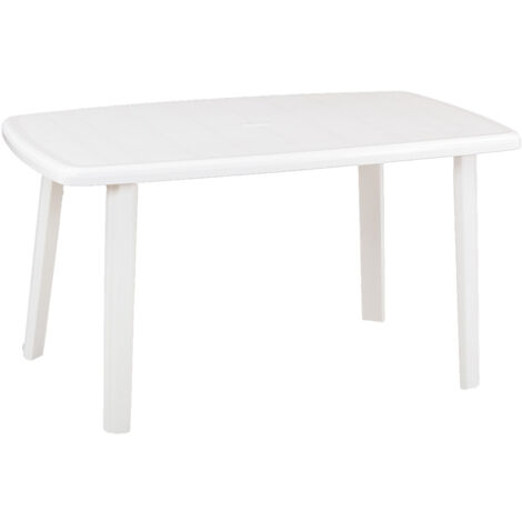 Cayman tavolo in polipropilene con finitura lucida bianco 140x90x72 cm da esterno