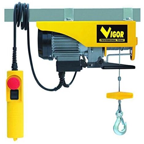 Vigor 49730-10 Paranco Elettrico 550 W portata 125 Kg 250 Kg cavo 12 m colore Giallo (1/2)