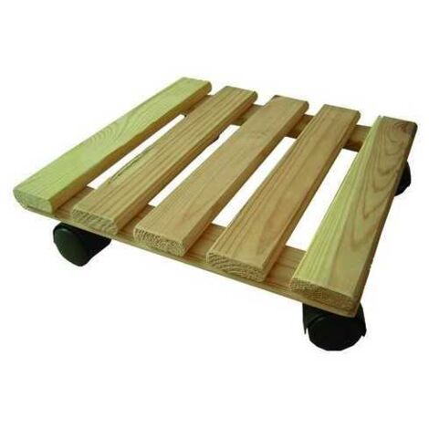 Carrellino Carrello Portavaso in Legno con ruote Blinky Mod.Begonia Cm. 35X35
