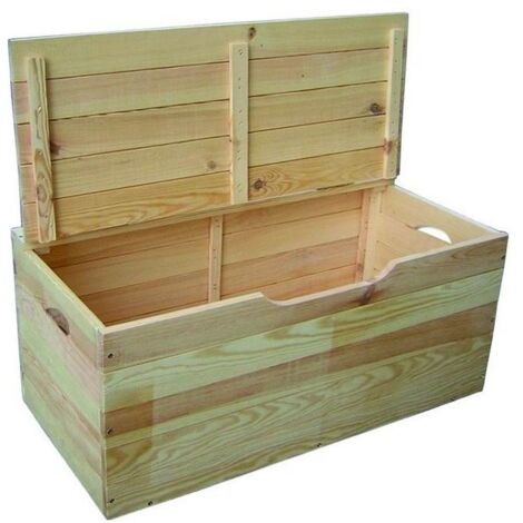 Blinky 7971707 Ibisco Cassapanca in Legno di Pino con Coperchio 75x35x33 cm colore Naturale (1/2)