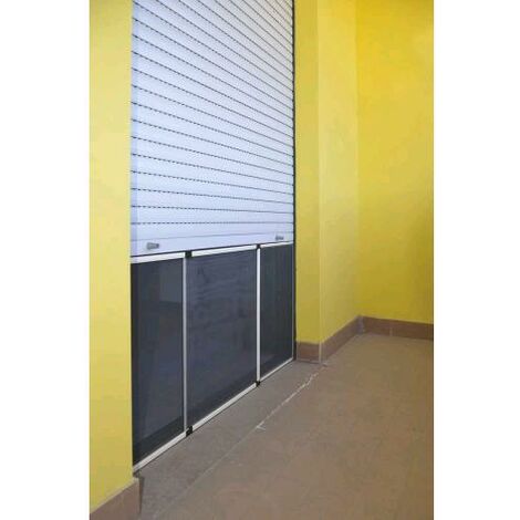 GrecoShop Zanzariera Estensibile in Alluminio con Telaio per Porte/finestre  con tapparella 50x70/132 cm : : Fai da te