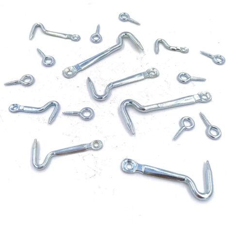GANCI PER TAVOLO ZINCATI CON OCCHIOLO  LUNGHEZZA TOTALE 50 MM - FISSAGGIO A DESTRA -