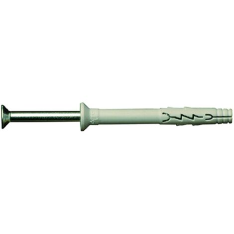 Koncreto Tassello Nylon 'Nppv' 6/ 40 Pz 10 Con Collarino Svasato, Vite A Chiodo Tps. In Blister.
