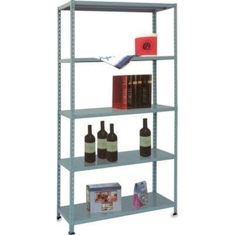 Scaffale kit 5 ripiani aste intere prometal vern grigio cm 40x 80 h.cm 200