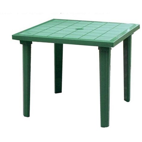 Weekend tavolo in polipropilene con finitura lucida verde da esterno 80x80x72 cm (1/2)