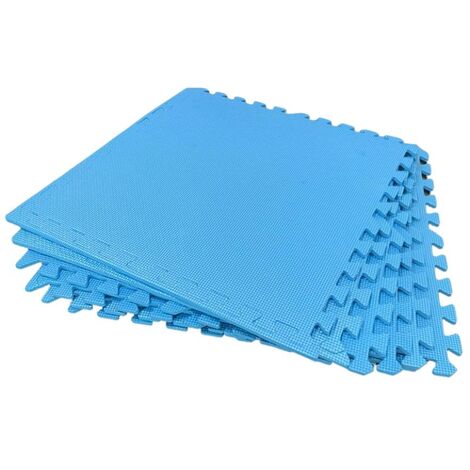 Tappeto Tappetino Mattonella Puzzle Morbido BLU 60x60x1 cm per Piscina 6 pz