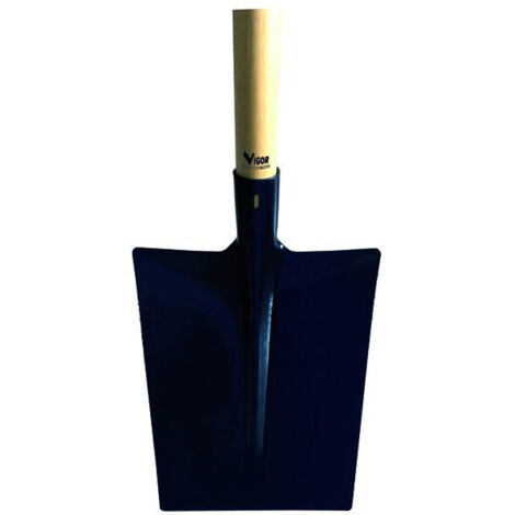 Vigor 7213010 Badile per Giardino Punta Quadra Manico in Legno 130 cm colore Nero
