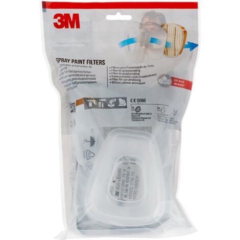 3M 6002CR Filtri di Ricambio per Respiratore a Semimaschera 6002C1, Bianco (1/5)