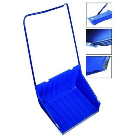 Vigor 6213007 Sgombraneve a Scivolo Struttura in Acciaio Verniciato Vasca in PP Blu con 2 Ruote di Scorrimento e Lamina in Alluminio Altezza 146 cm colore Blu