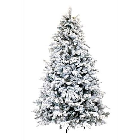 Albero di Natale Pino Super Folto 1300 Rami Altezza 240cm 350 Luci LED  Incorporate Bianco Caldo Con Base Tronco Effetto Legno Diametro 120cm  Colore