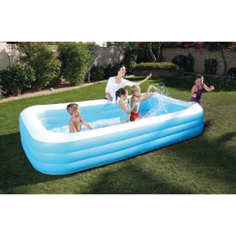 Piscina Gonfiabile Rettangolare 3 Tubi Vico Grande 305X183X56H Cm - 14,6 Kg
