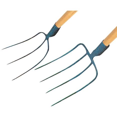 Forca 3 denti per fieno o letame con manico in legno Papillon