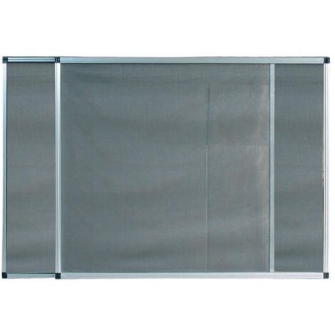 Maurer – Zanzariera telaio estensibile in alluminio 75x100 cm – Rete in fibra di vetro 18x16 – Multidirezionale orientabile – Con spazzolino (1/2)