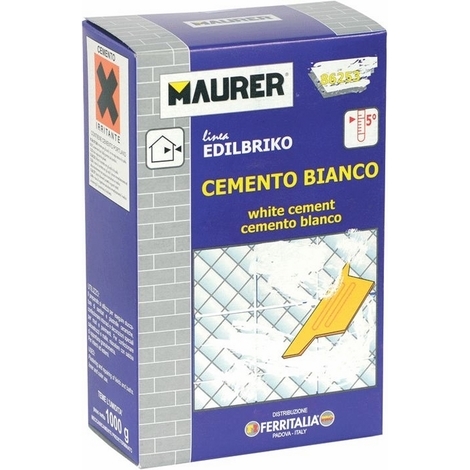 Cemento Bianco 5 Kg Maurer per Stuccature e Riparazioni su Piastrelle e  Sanitari