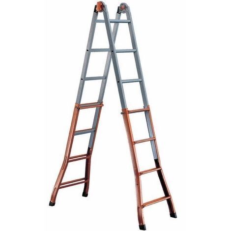 Scala Telescopica in Acciaio 4+5 Gradini Maurer H max 4,29 Mt