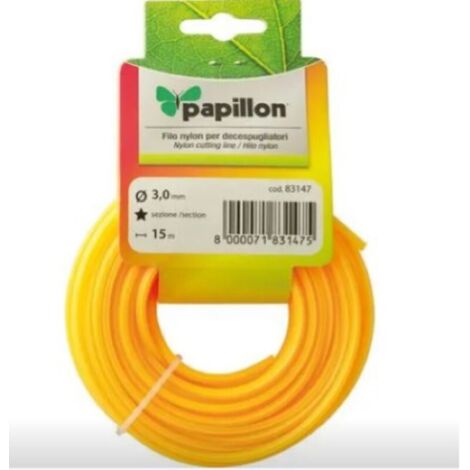 Filo Nylon per Decespugliatore 15 mt  : 4 mm Profilo: Tondo Papillon