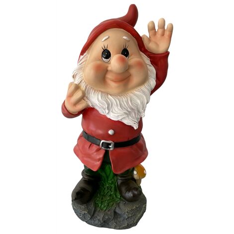 Nano da Giardino in poliresina Altezza 28 cm Statuetta Gnomo per esterno BRONTOLO - 7 Brontolo