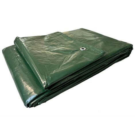Telo Telone Occhiellato 10x12 mt Antistrappo Impermeabile colore Verde 130 gr./mq.