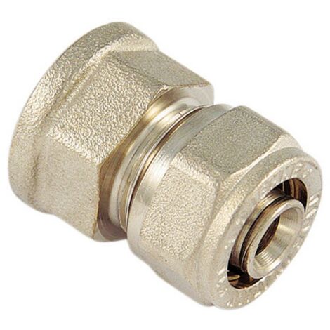 10PZ RACCORDO DIRITTO FEMMINA 16X1/2" X MULTISTRATO IN OTTONE