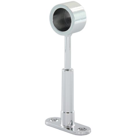 Reggitubo Chiuso Finale Regolabile Cromato Per Tubo Tondo Armadio Mm.25 1 Pz (1/2)