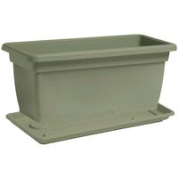 Vaso Rettangolare + Sottovaso in Plastica PPL Colore Verde 80x40x34H cm 63 Litri (MEGA) 80x40x34H cm Colore Verde Rosmarino