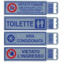 Cartello Segnaletico - Segnaletica Adesiva Toilette Uomo-Donna Argento 5x15 cm