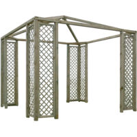 Gazebo Da Giardino Mod. Lasa In Legno Impregnato Senza Telo Cm.300X300Xh.230 Ca.