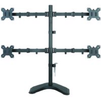 Supporto da Scrivania Techly per 4 Monitor 13-27'' con Base Nera, Regolabile e Stabile