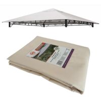 Telo Telone di Ricambio per Copertura Gazebo 300x300 cm 180 gr/mq colore beige con airvent Antivento