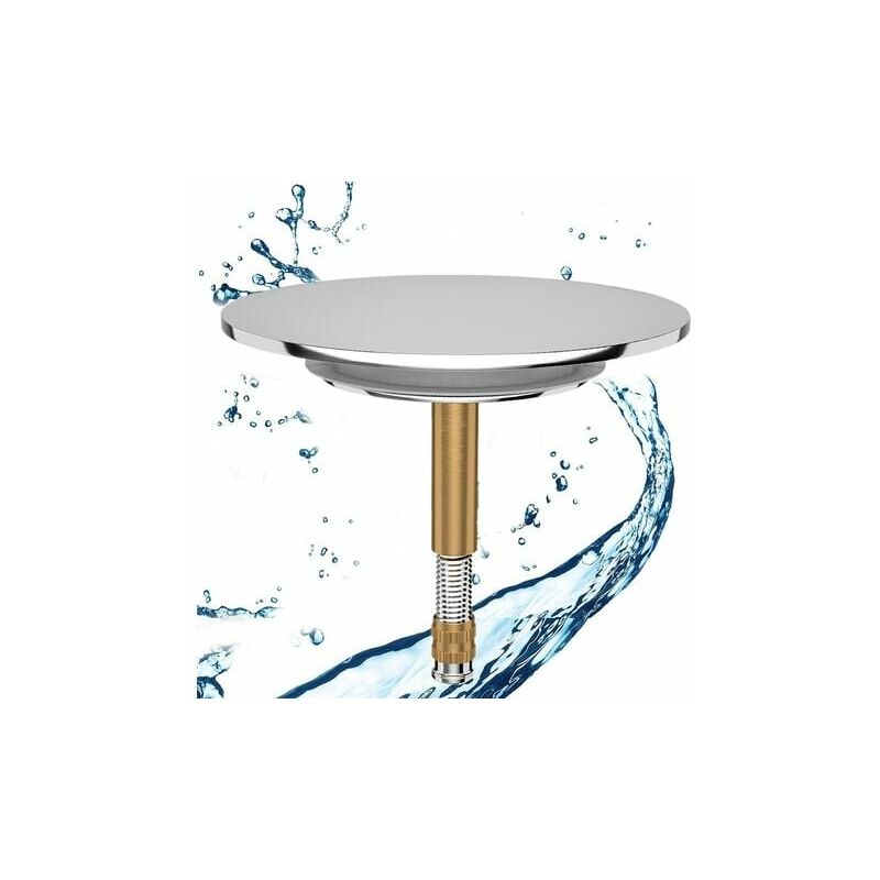 Bouchon De Baignoire 72 Mm - Bouchon De Baignoire à Vis Réglable - Joint étanche Pour Bonde De Baignoire Bouchon De Baignoire A Hauteur Reglable 96446746