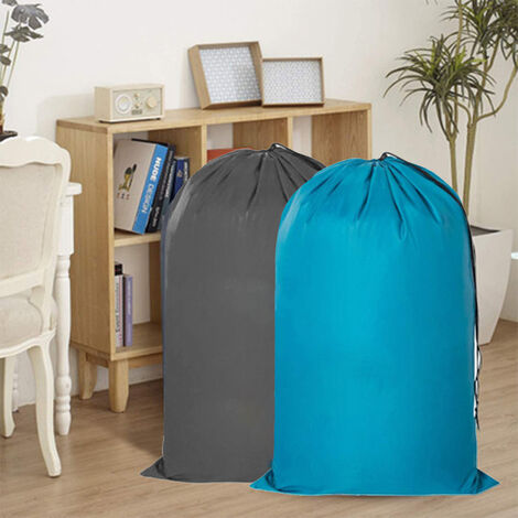 Lot de 2 sacs à linge de voyage, organiseur de vêtements sales lavable en machine, bleu
