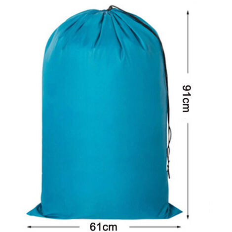 Lot de 2 sacs à linge de voyage, organiseur de vêtements sales lavable en machine, bleu