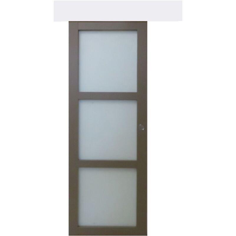 HomCom Porta Scorrevole in Vetro con Binario Silenzioso, 102.5x205cm