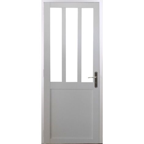 Blocco porta officina rivestito di bianco Larghezza 73 Larghezza Spingitore sinistro