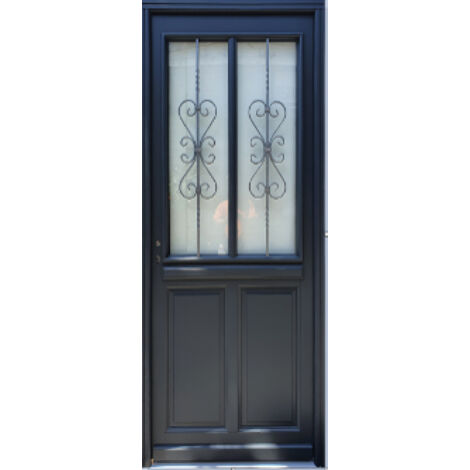 Portone d'ingresso in legno Exo modello 'Sobra' 215X90 a destra