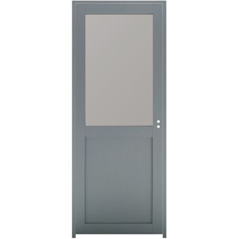 Blocco porta officina in vetro depoli H204 x L73 Spinta a sinistra