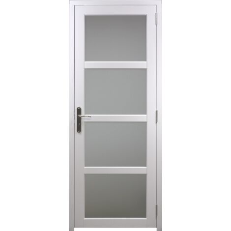 Blocco porta in tessuto bianco Tana H204 x L73 Spinta a destra
