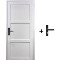 Blocco porta Korya bianco 3 pannelli H204 x L73 spingendo a destra dimensioni pannello + maniglia