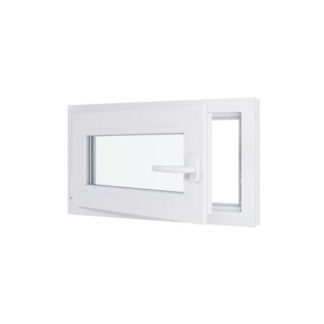 Fenêtre PVC - Triple vitrage - Tirant Gauche - Blanc - LxH : 700 mm x 400 mm
