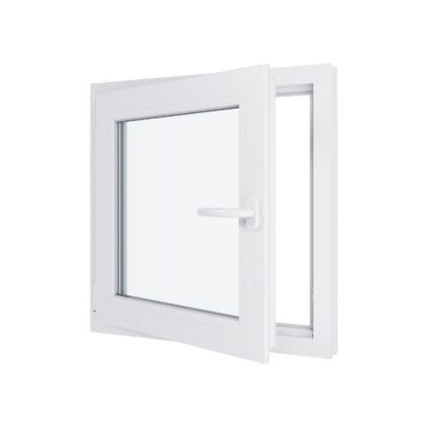 Fenêtre PVC - Triple vitrage - Tirant Gauche - Blanc - LxH : 700 mm x 700 mm (1/5)