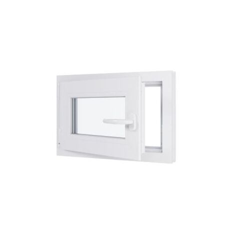 Fenêtre PVC - Triple vitrage - Tirant Gauche - Blanc - LxH : 600 mm x 400 mm
