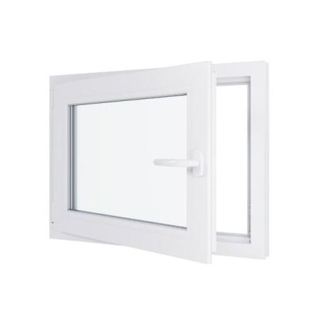 Fenêtre PVC - Triple vitrage - Tirant Gauche - Blanc - LxH : 800 mm x 600 mm (1/5)