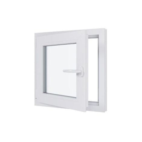 Fenêtre PVC - Triple vitrage - Tirant Gauche - Blanc - LxH : 600 mm x 600 mm (1/5)